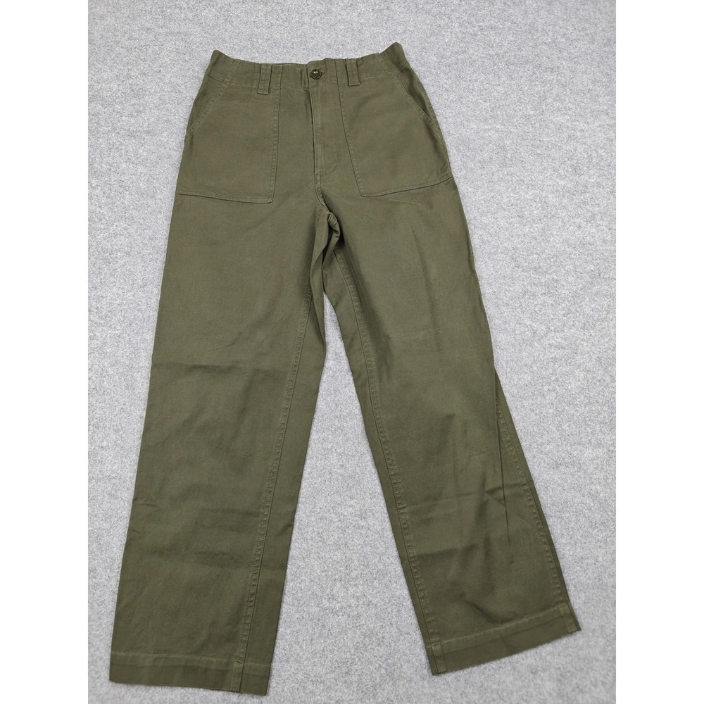 Jenni Kayne Pants Womens 2 Green Twill Straight Leg Utility Chino Stretch Casual